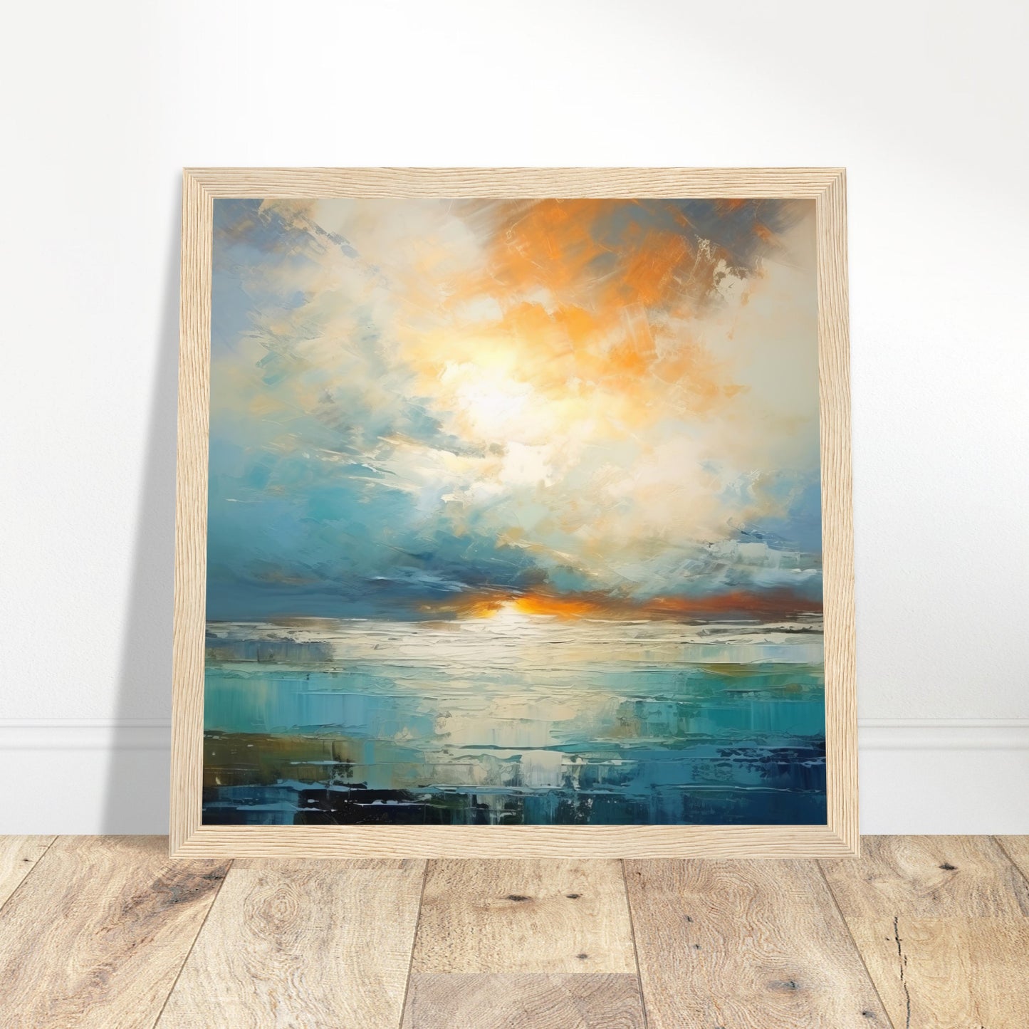 Sunset Seascape Artwork - Print Room Ltd Wood frame 30x30 cm / 12x12"