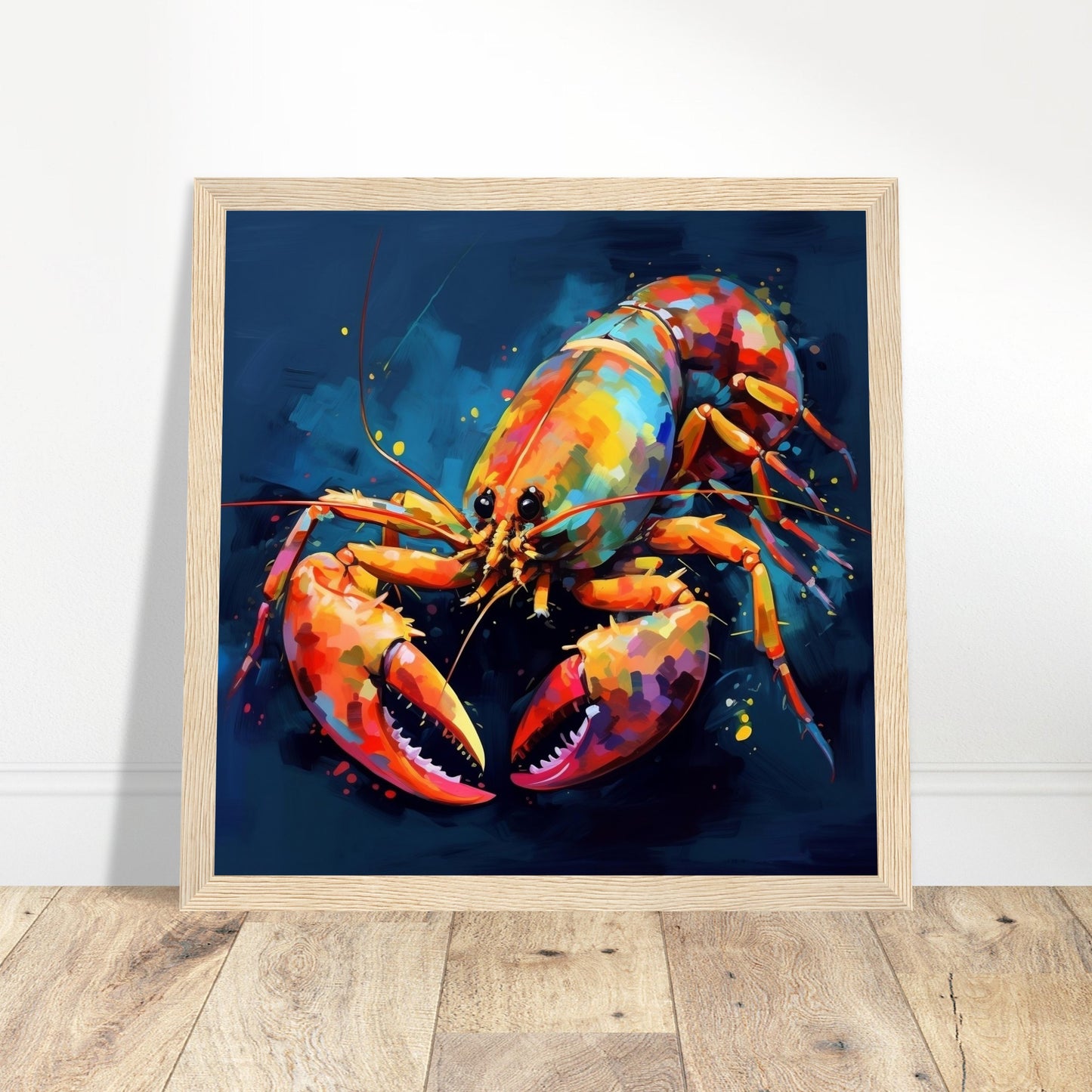 Lobster Artwork - Print Room Ltd White frame 70x70 cm / 28x28"