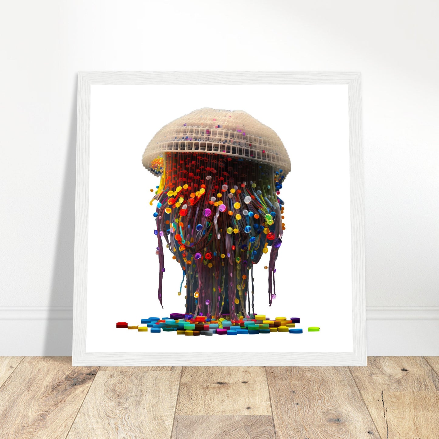 Jellyfish Artwork Print - Print Room Ltd White frame 30x30 cm / 12x12"