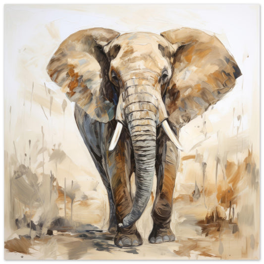 Elephant Art Print - Print Room Ltd No Frame Selected 70x70 cm / 28x28