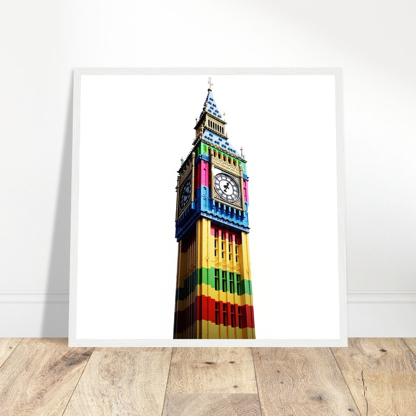 Block Big Ben Art - Print Room Ltd Wood frame 70x70 cm / 28x28"