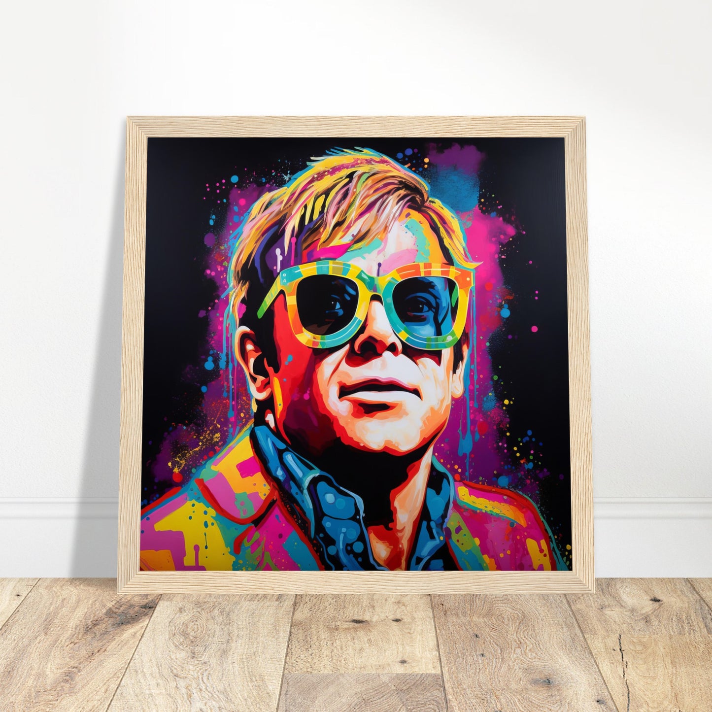 Elton John Art Print - Print Room Ltd Dark wood frame 30x30 cm / 12x12"