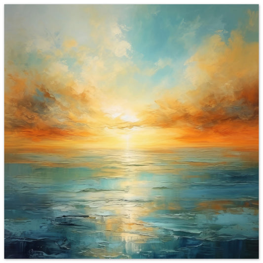 Abstract Sunset Seascape - Print Room Ltd No Frame Selected 70x70 cm / 28x28"