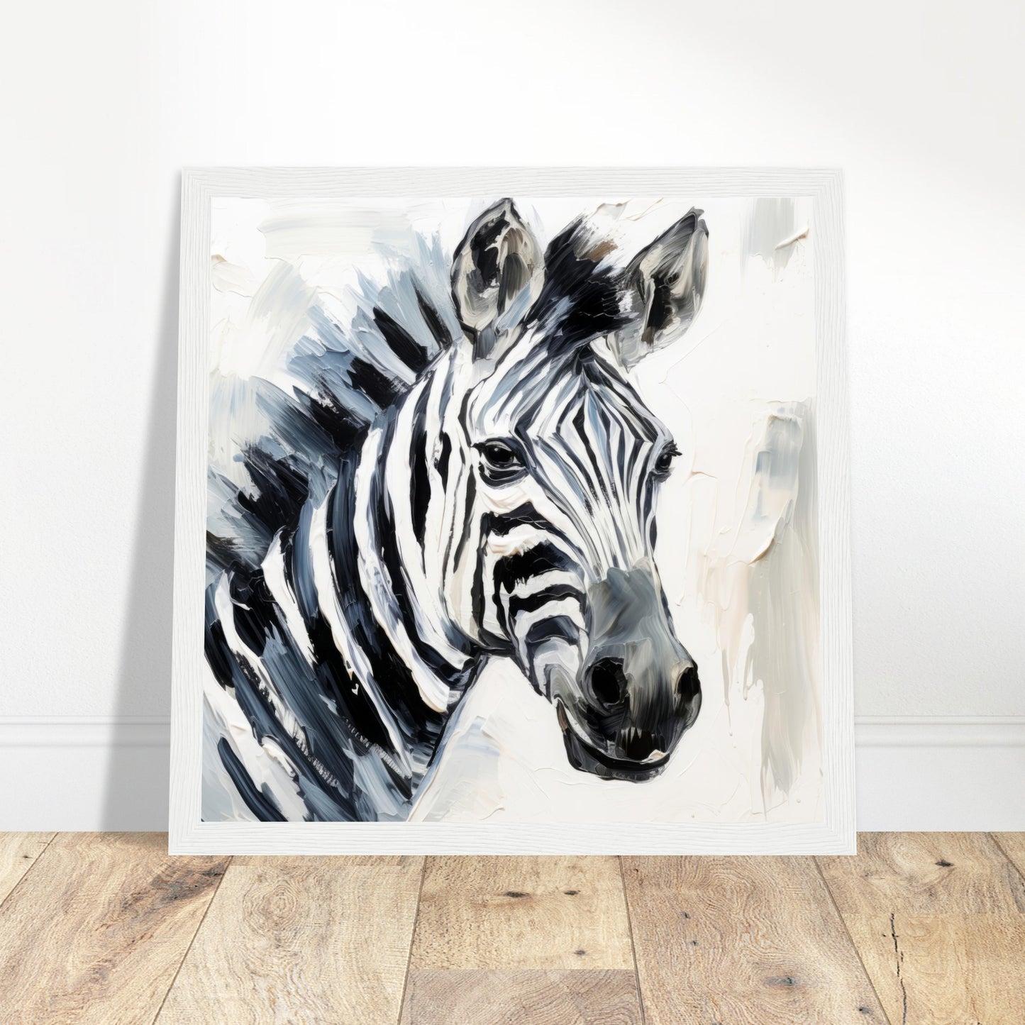 Zebra Print - Print Room Ltd Black frame 70x70 cm / 28x28"