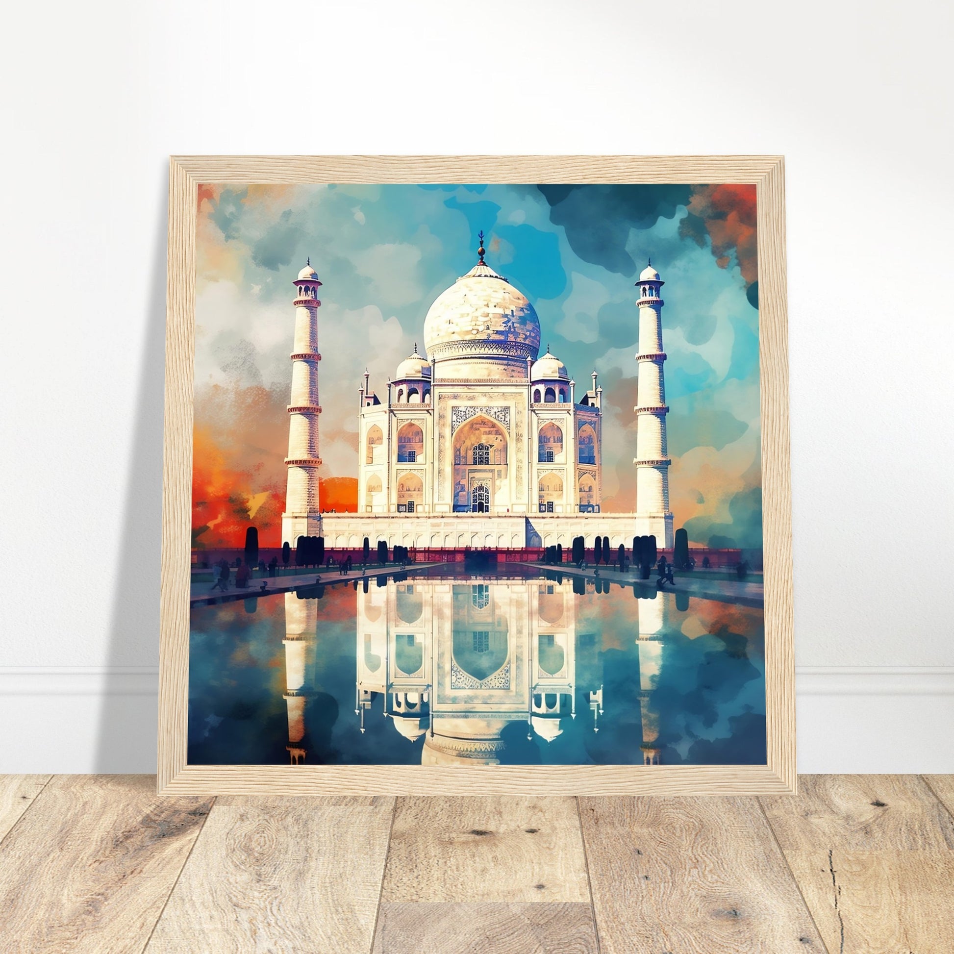 Taj Mahal Artwork - Print Room Ltd Black frame 70x70 cm / 28x28"
