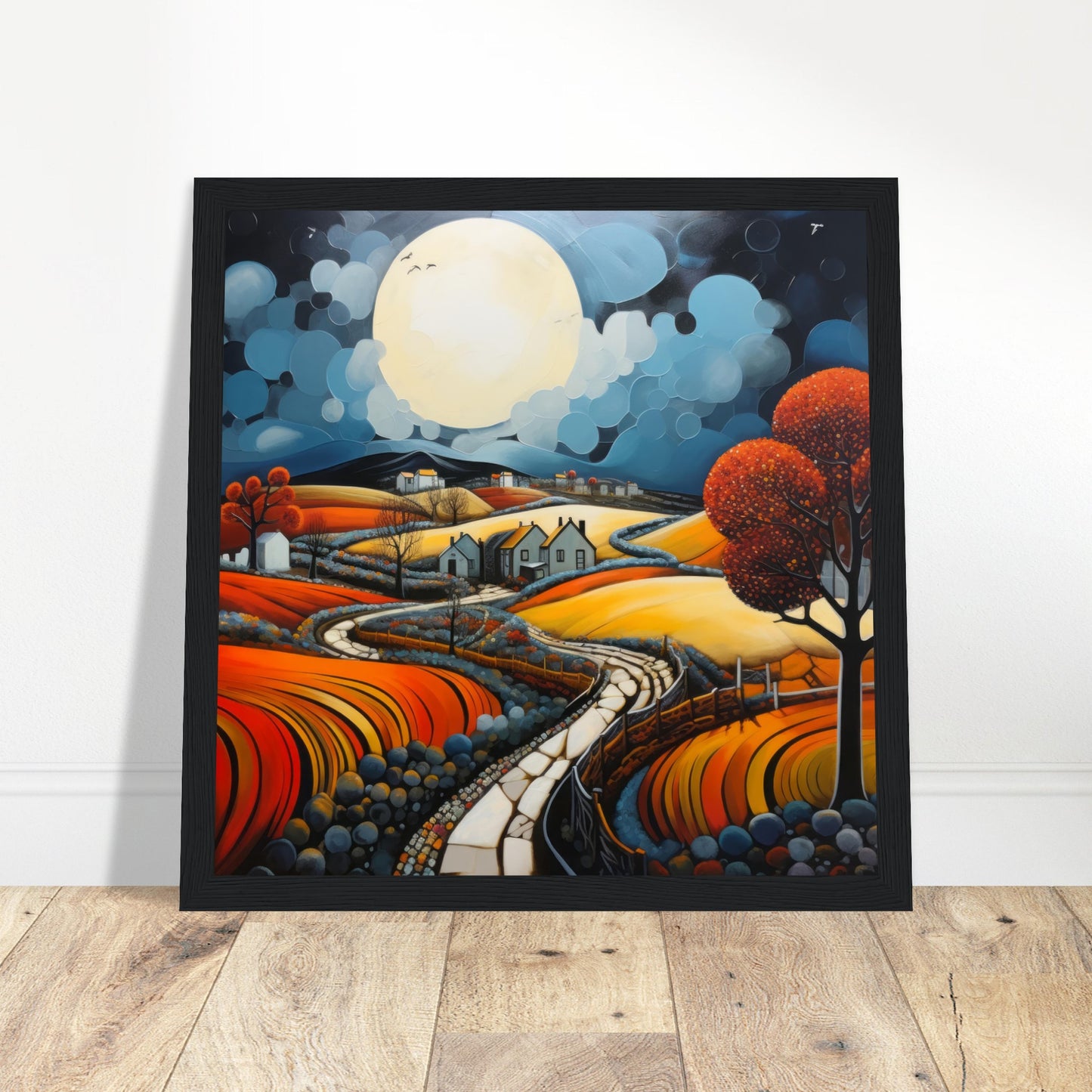 Abstract Impressions of Britain - Print Room Ltd White frame 30x30 cm / 12x12"