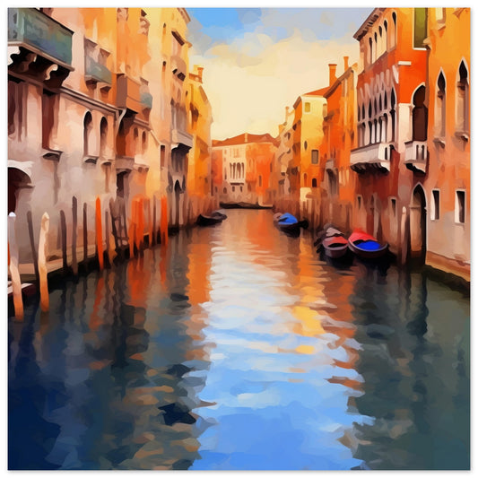 Venice Canals Artwork - Print Room Ltd No Frame Selected 70x70 cm / 28x28"