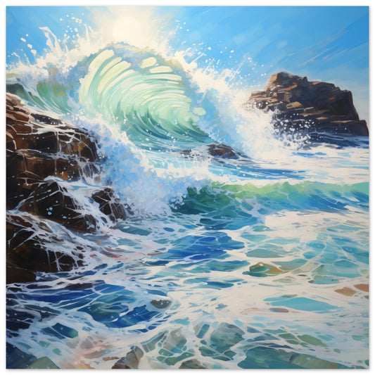 Symphony of Waves Art Print - Print Room Ltd No Frame Selected 70x70 cm / 28x28"