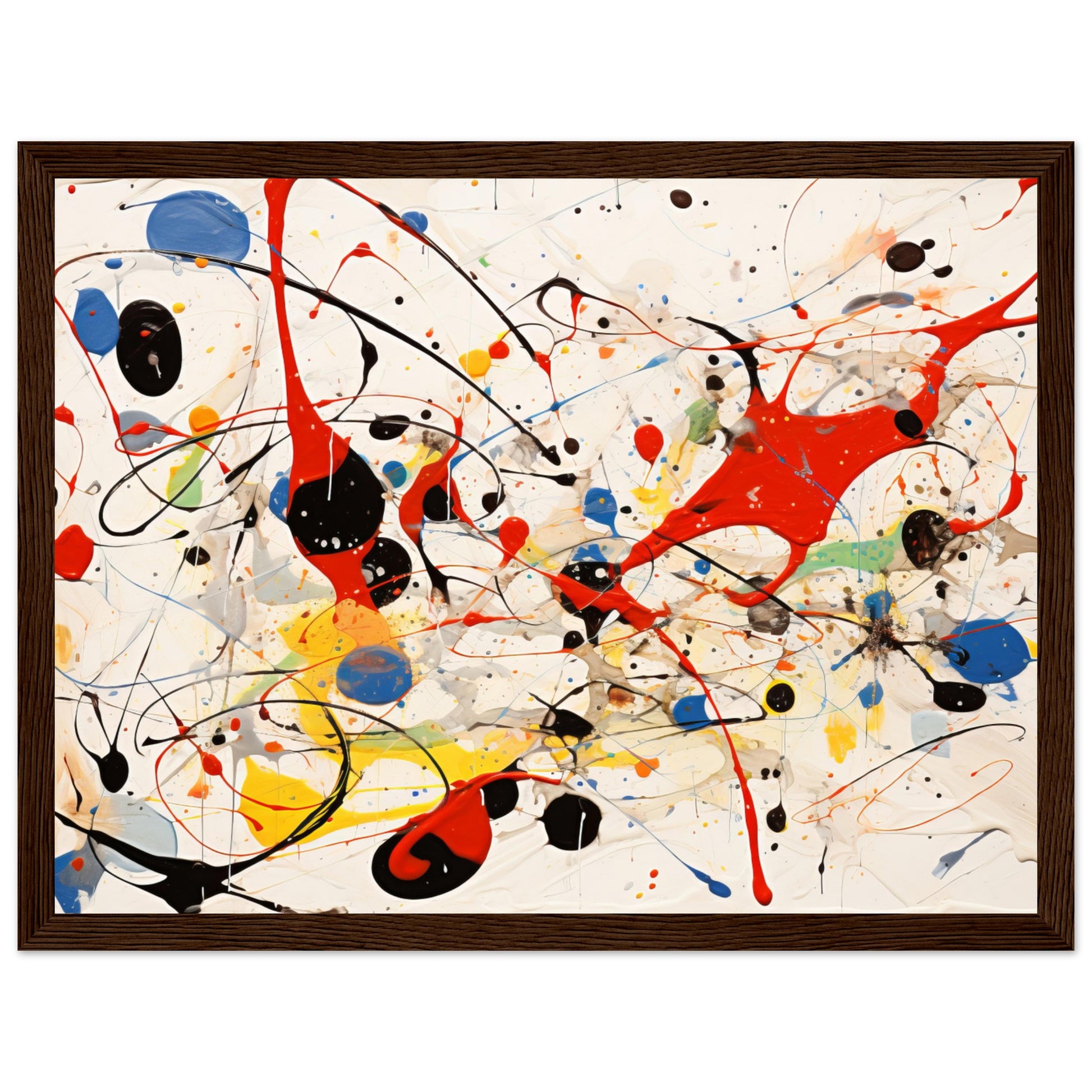 Pollock Abstract #09 - Art Print Wood frame 70x100 cm / 28x40"