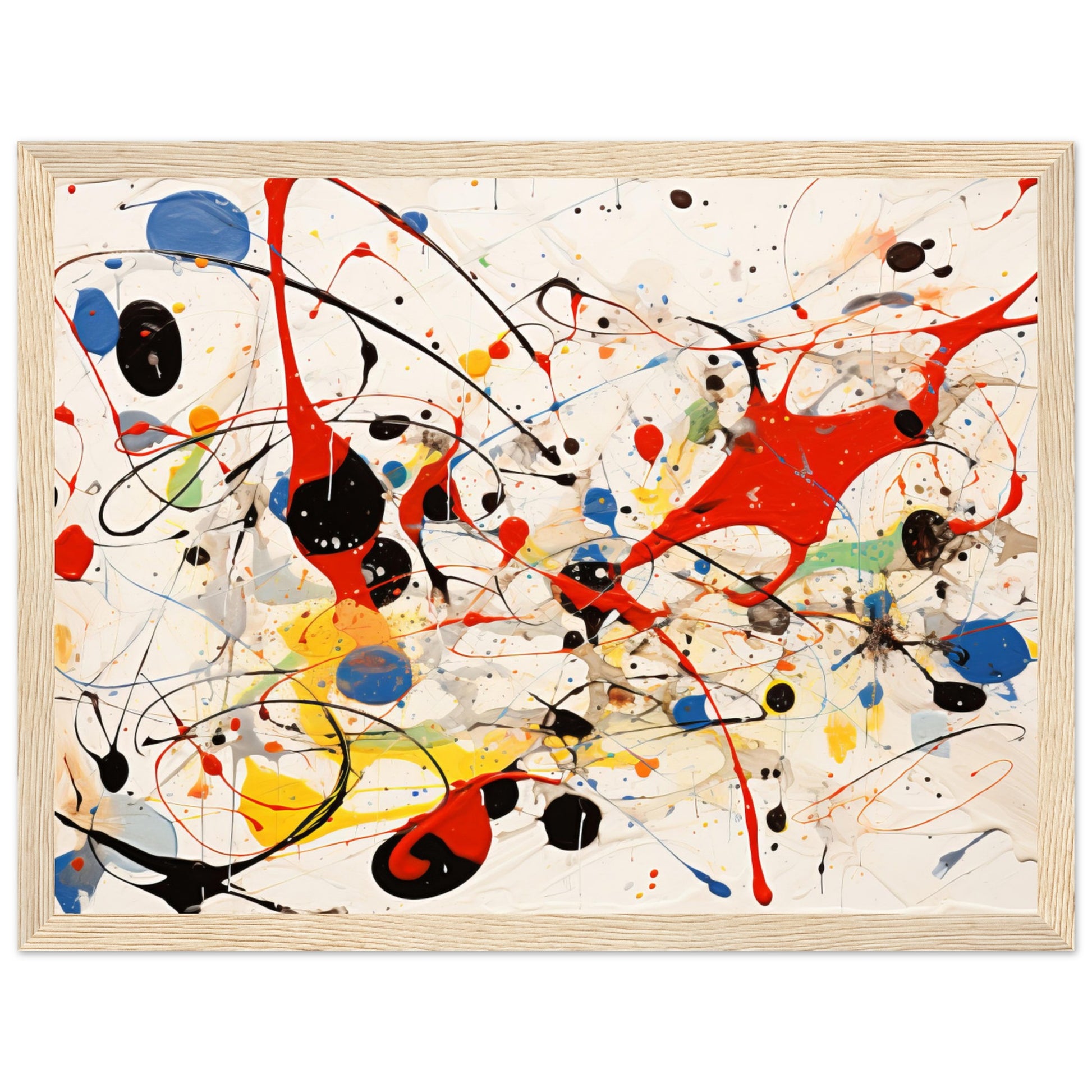 Pollock Abstract #09 - Art Print Wood frame 30x40 cm / 12x16"