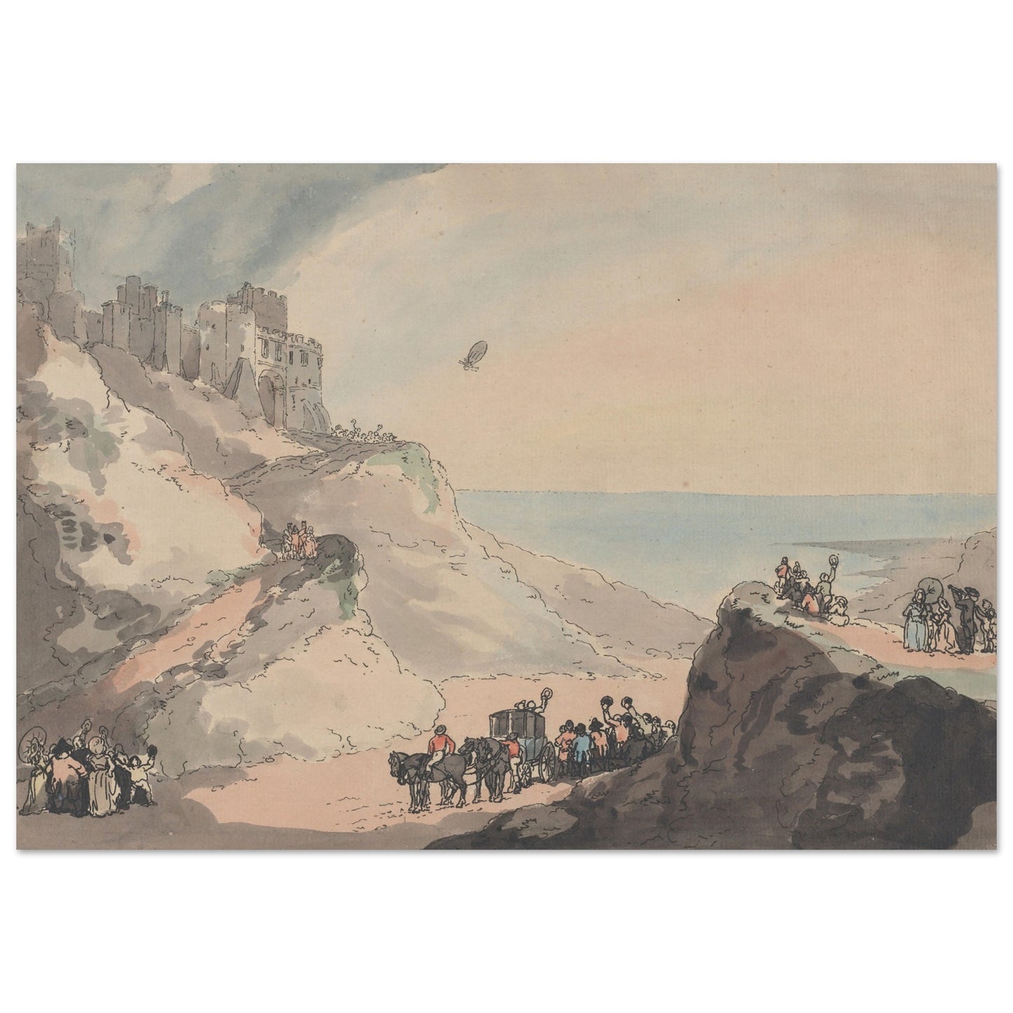 Blanchard and Jeffries' Balloon from Dover artwork print | By Print Room Ltd