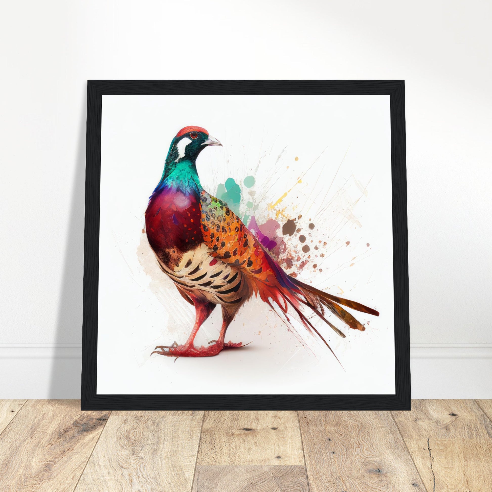 Exclusive Pheasant Print - Print Room Ltd Dark wood frame 30x30 cm / 12x12"