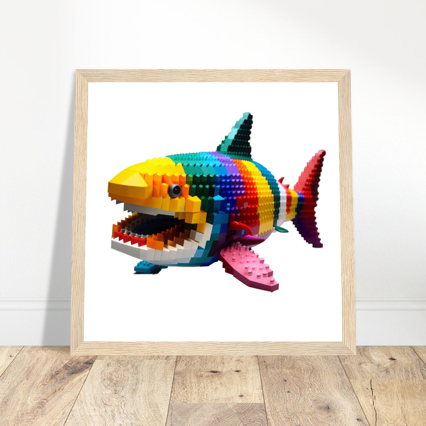 Shark Artwork Print - Print Room Ltd Wood frame 30x30 cm / 12x12"