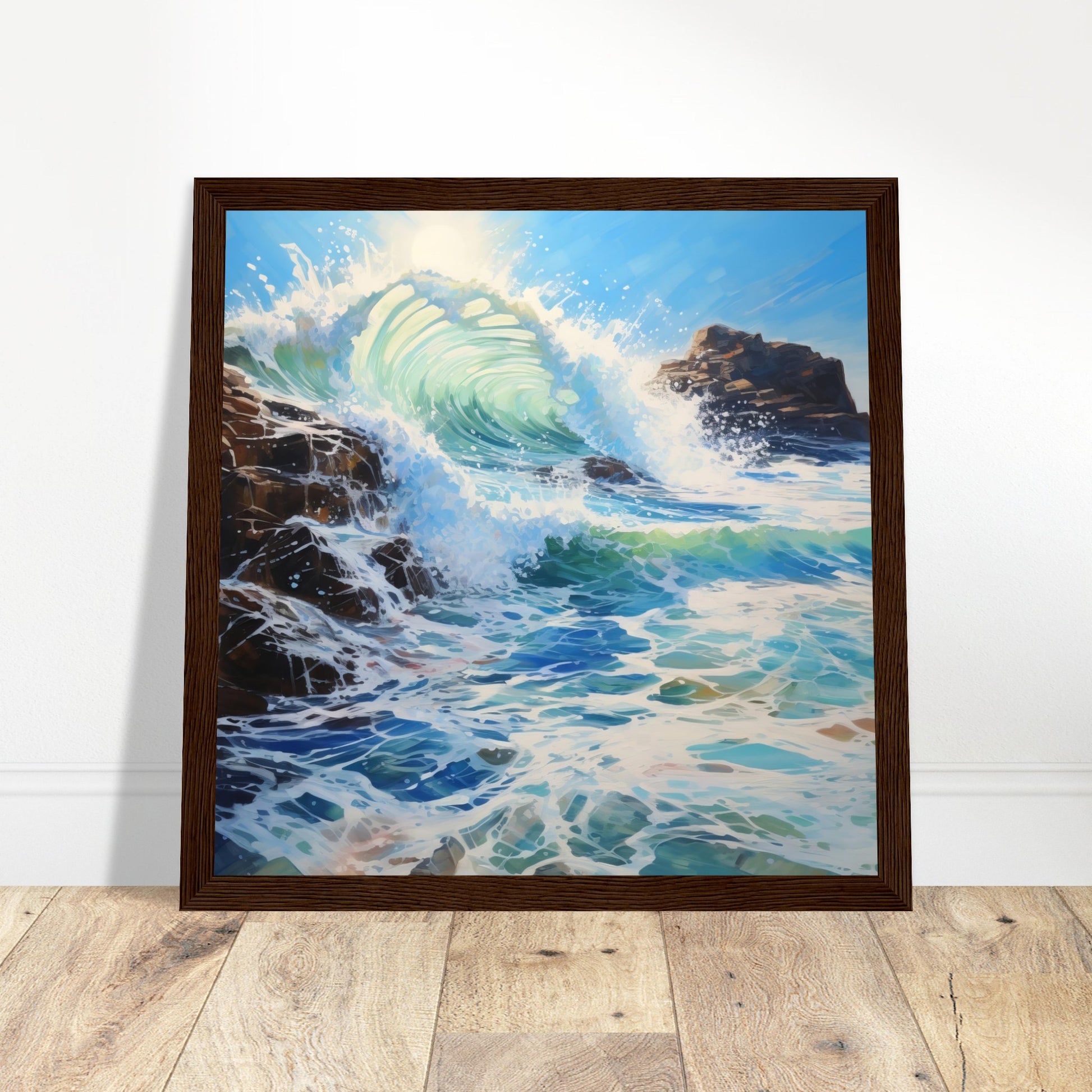 Symphony of Waves Art Print - Print Room Ltd Dark wood frame 30x30 cm / 12x12"