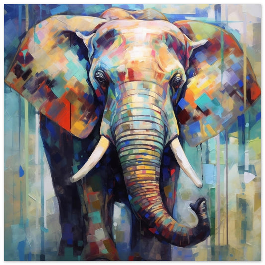 Colourful Elephant Art - Print Room Ltd No Frame Selected 70x70 cm / 28x28"