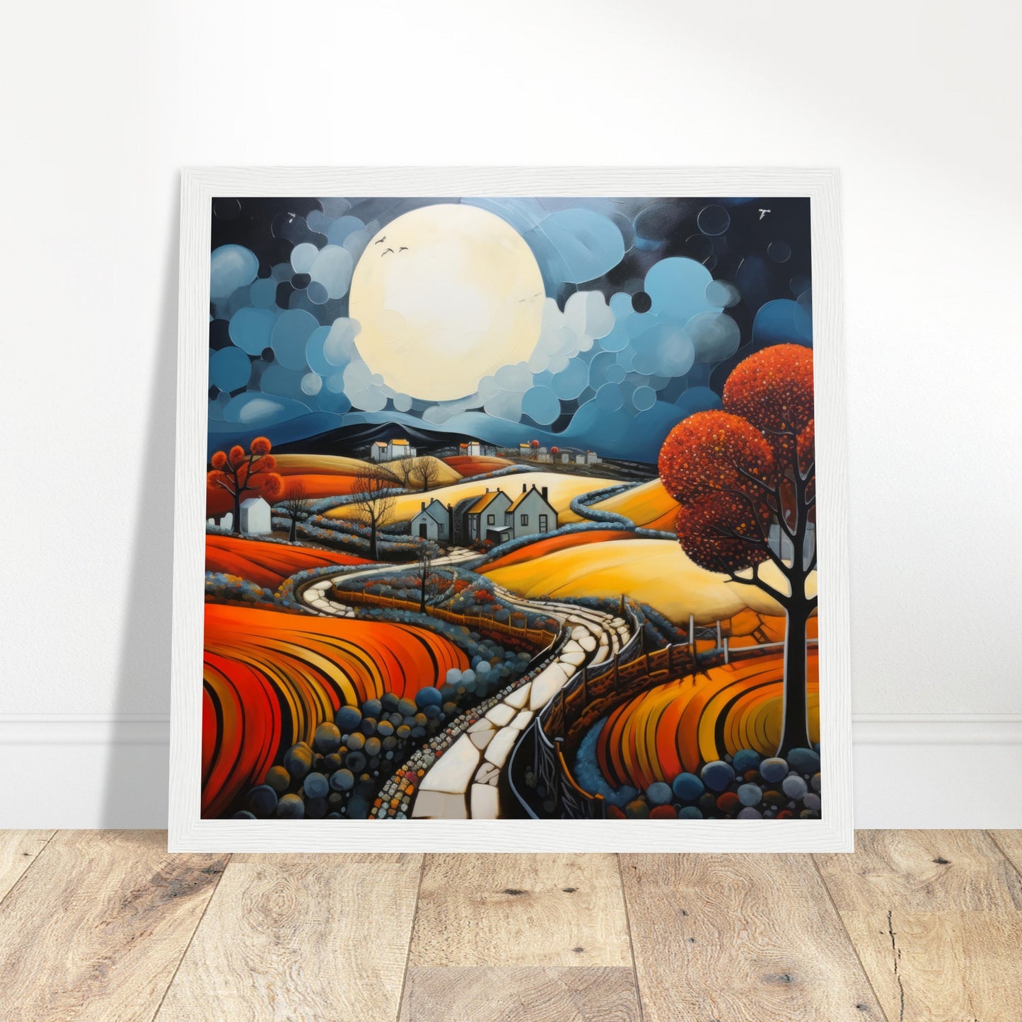 Abstract Impressions of Britain - Print Room Ltd Dark wood frame 50x50 cm / 20x20"