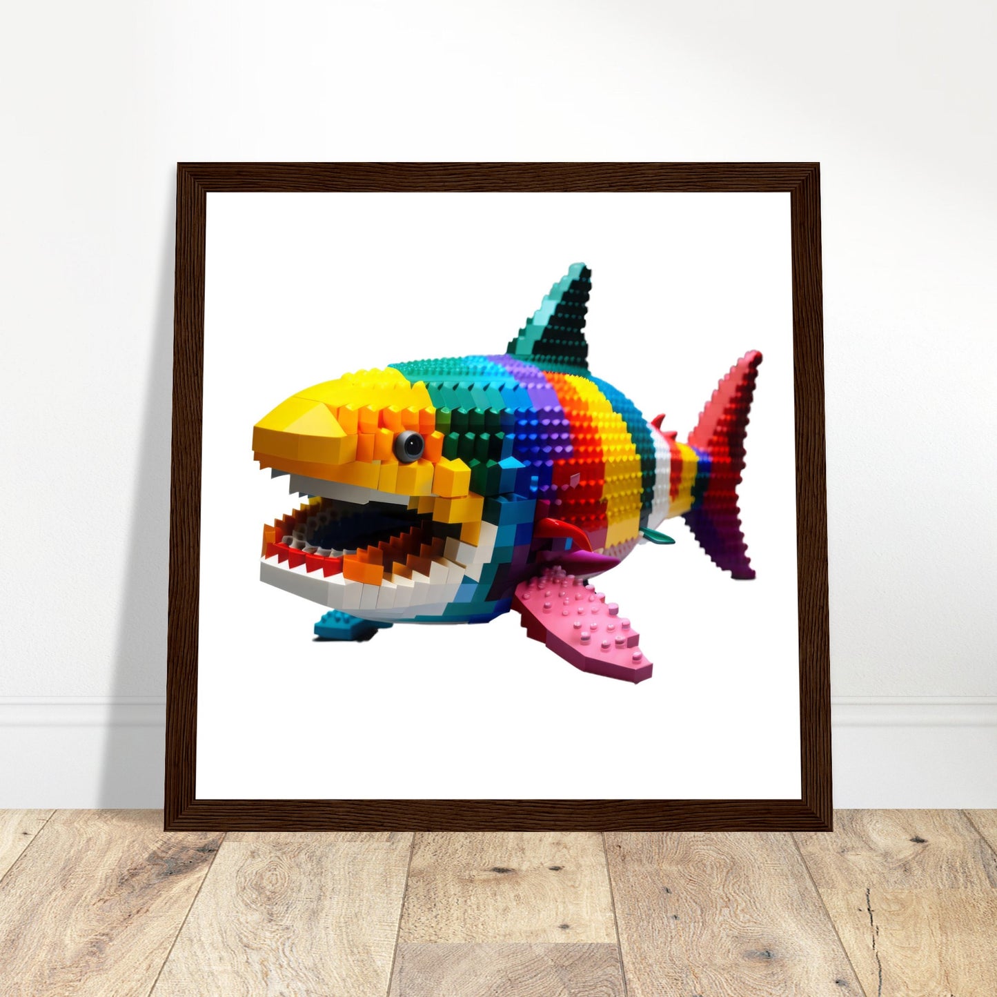 Shark Artwork Print - Print Room Ltd White frame 70x70 cm / 28x28"