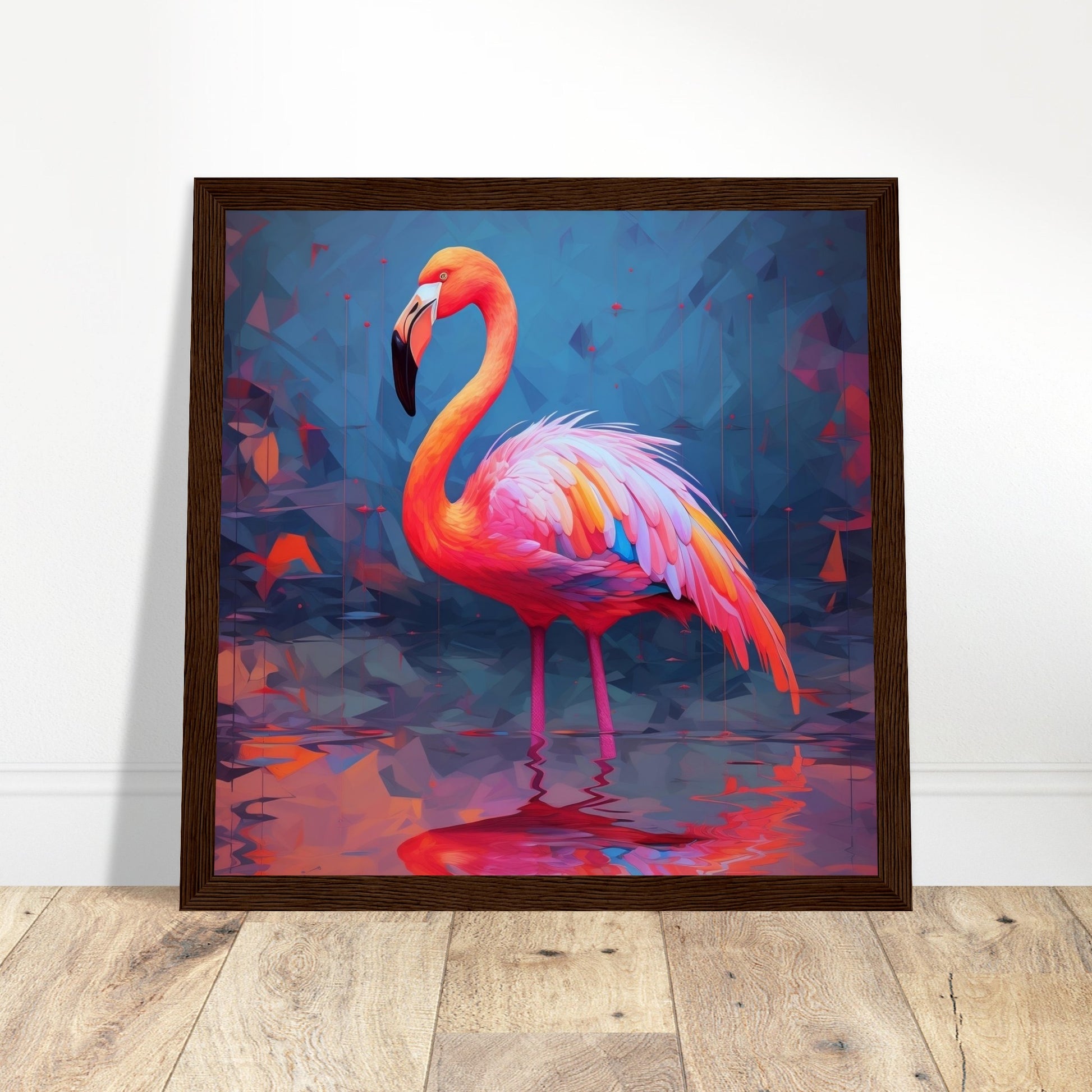 Colourful Flamingo Print - Print Room Ltd Wood frame 30x30 cm / 12x12"