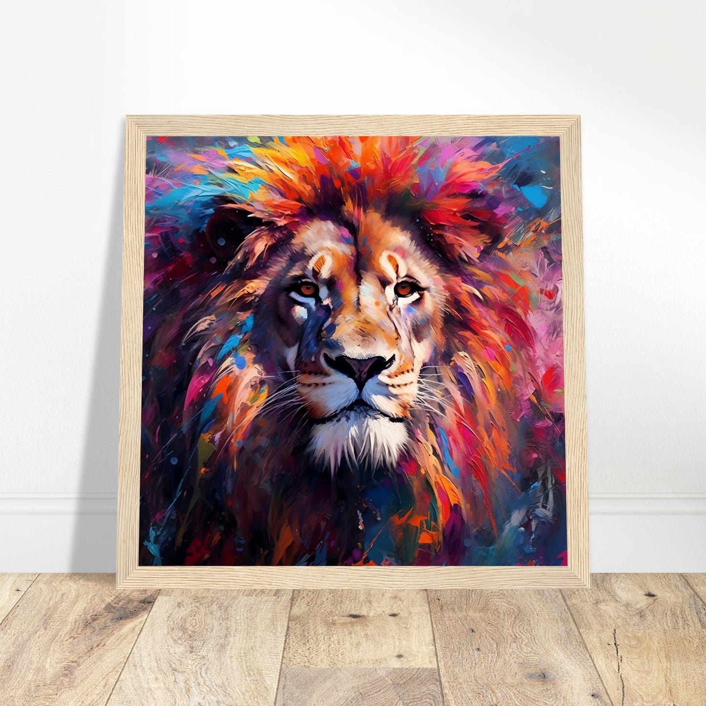 Lion Art Print - Print Room Ltd Wood frame 50x50 cm / 20x20"