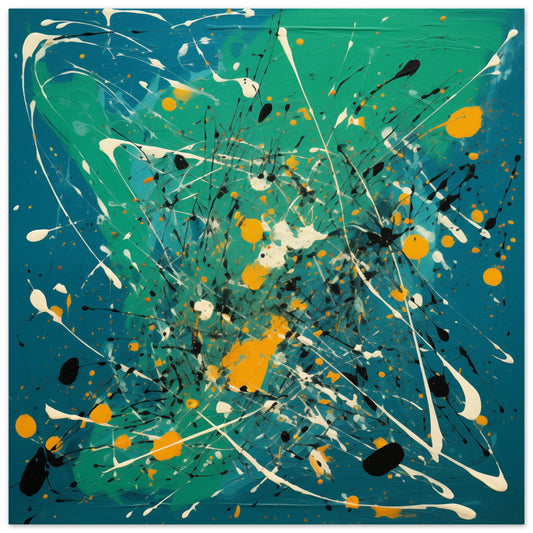 Abstract Art #44 - Pollock Style No frame 30x30 cm / 12x12"