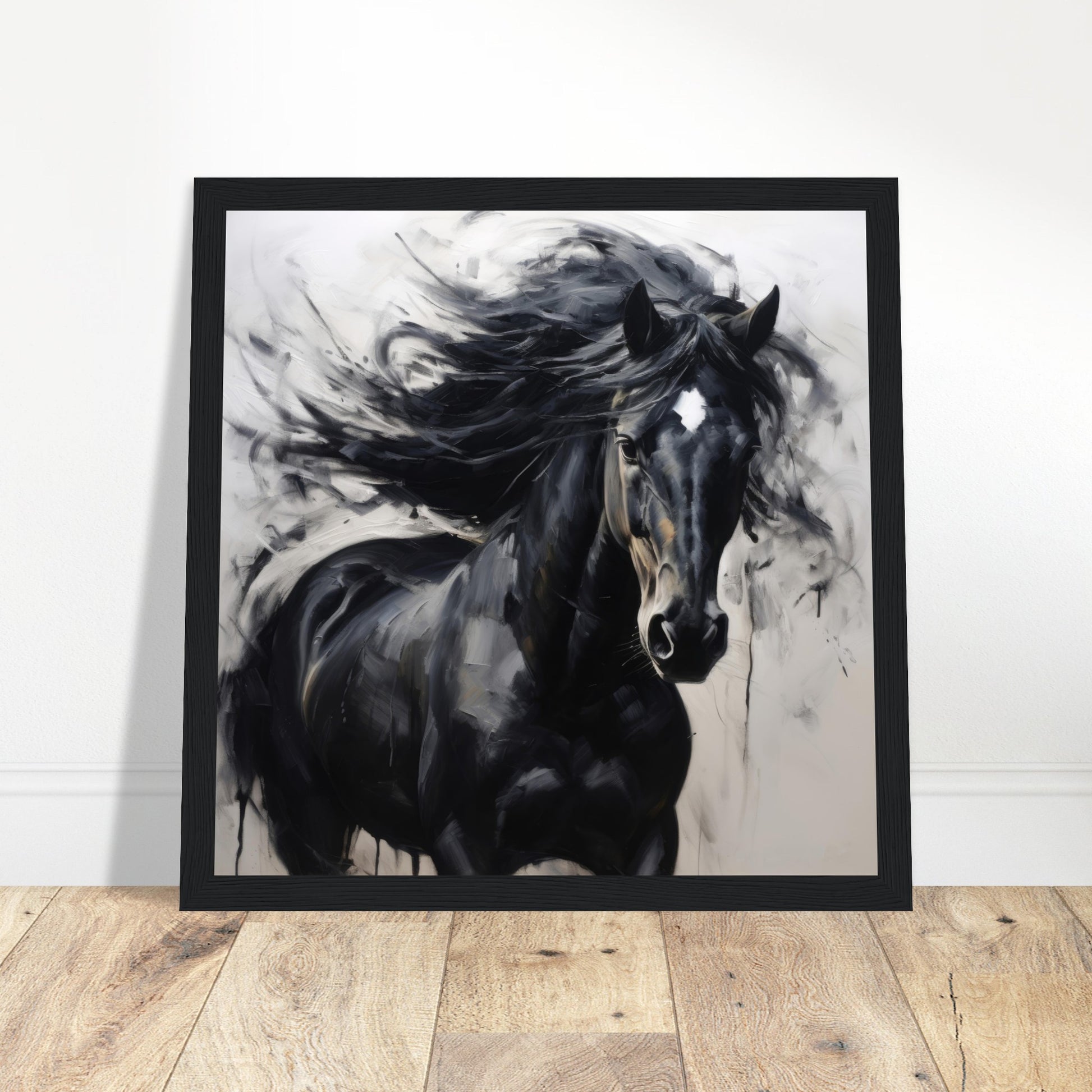 Horse Elegance #16 - Print Room Ltd Dark wood frame 30x30 cm / 12x12"