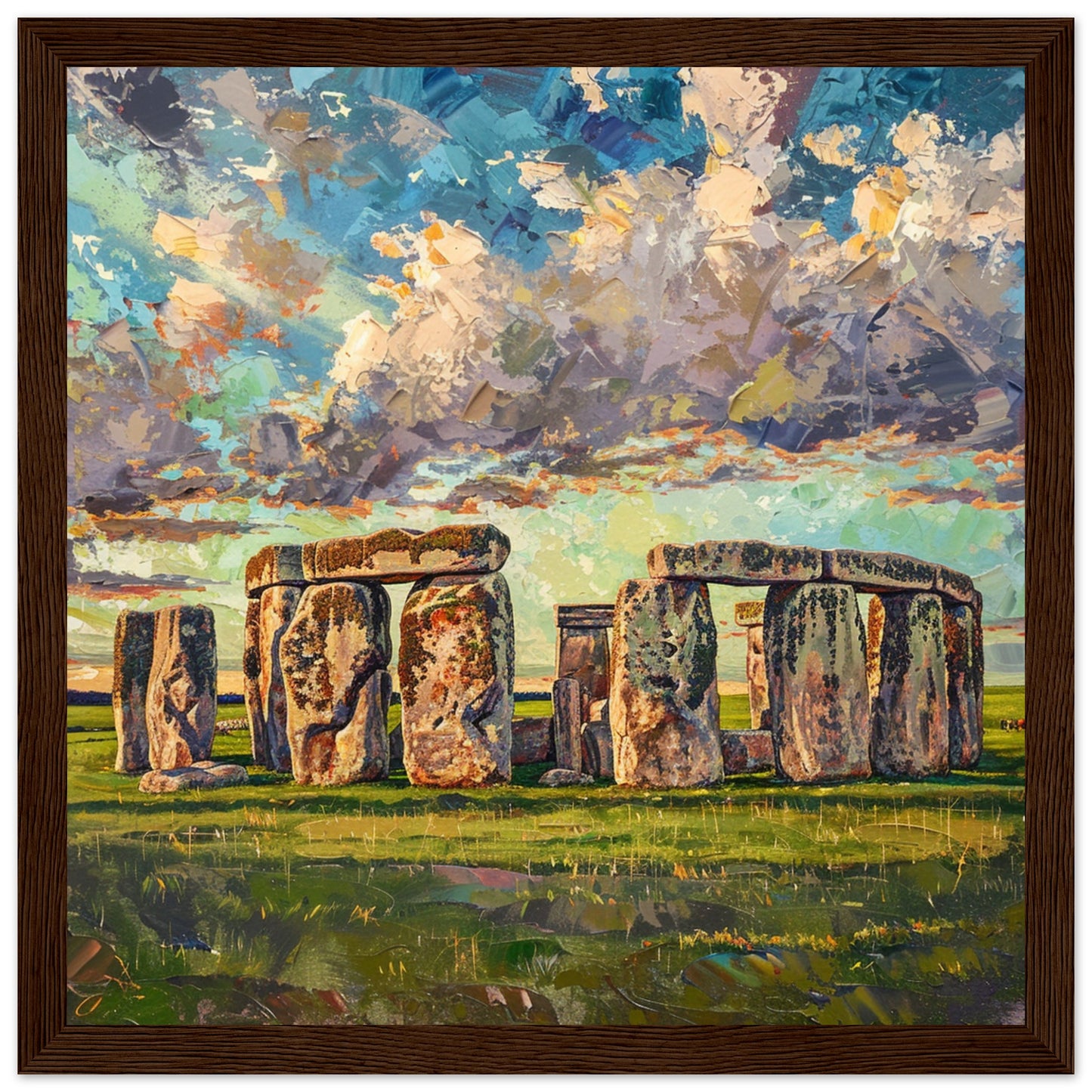 Mystic Dusk at Stonehenge dark wood framed art print | By Print Room Ltd
