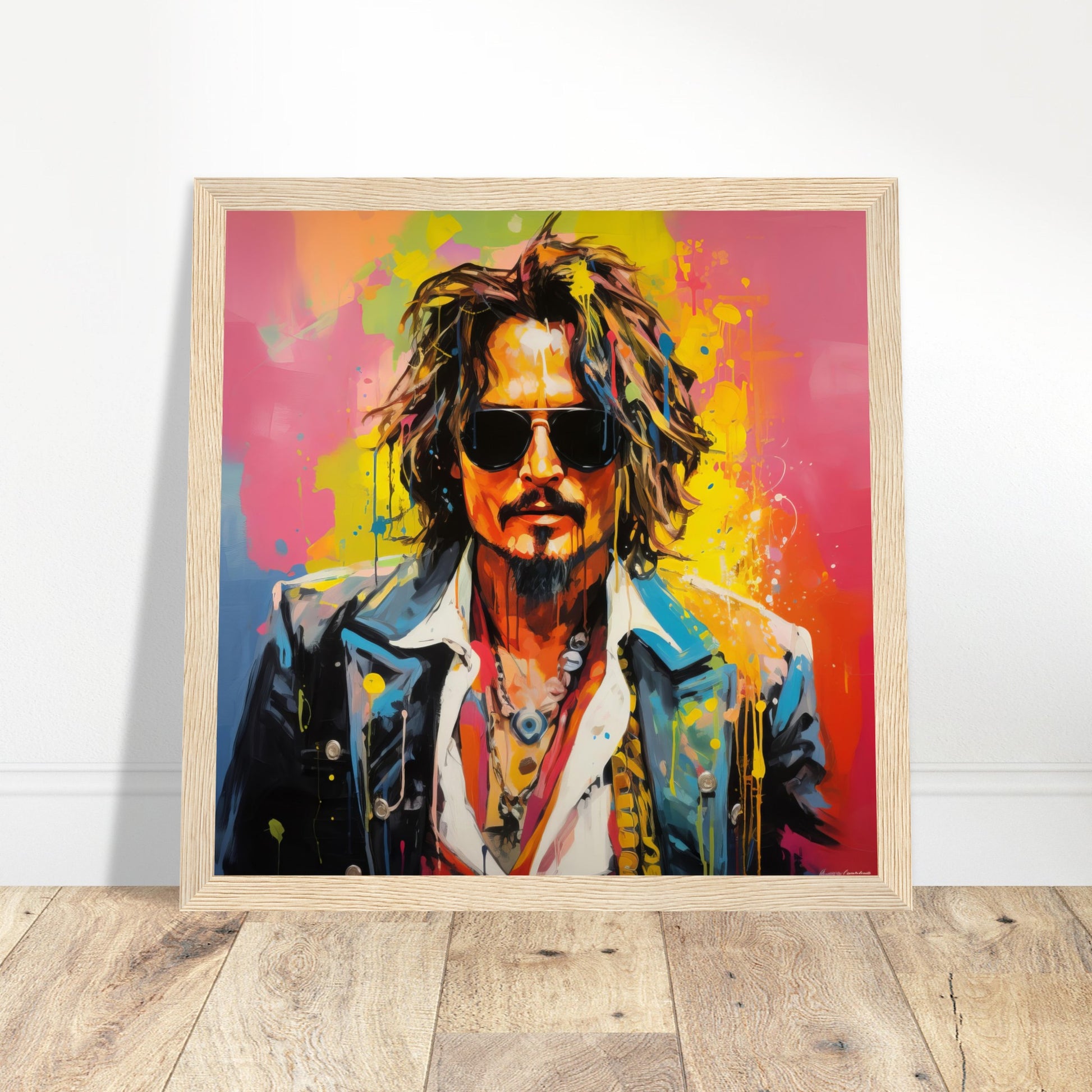 Johnny Depp Artwork - Print Room Ltd Wood frame 70x70 cm / 28x28"