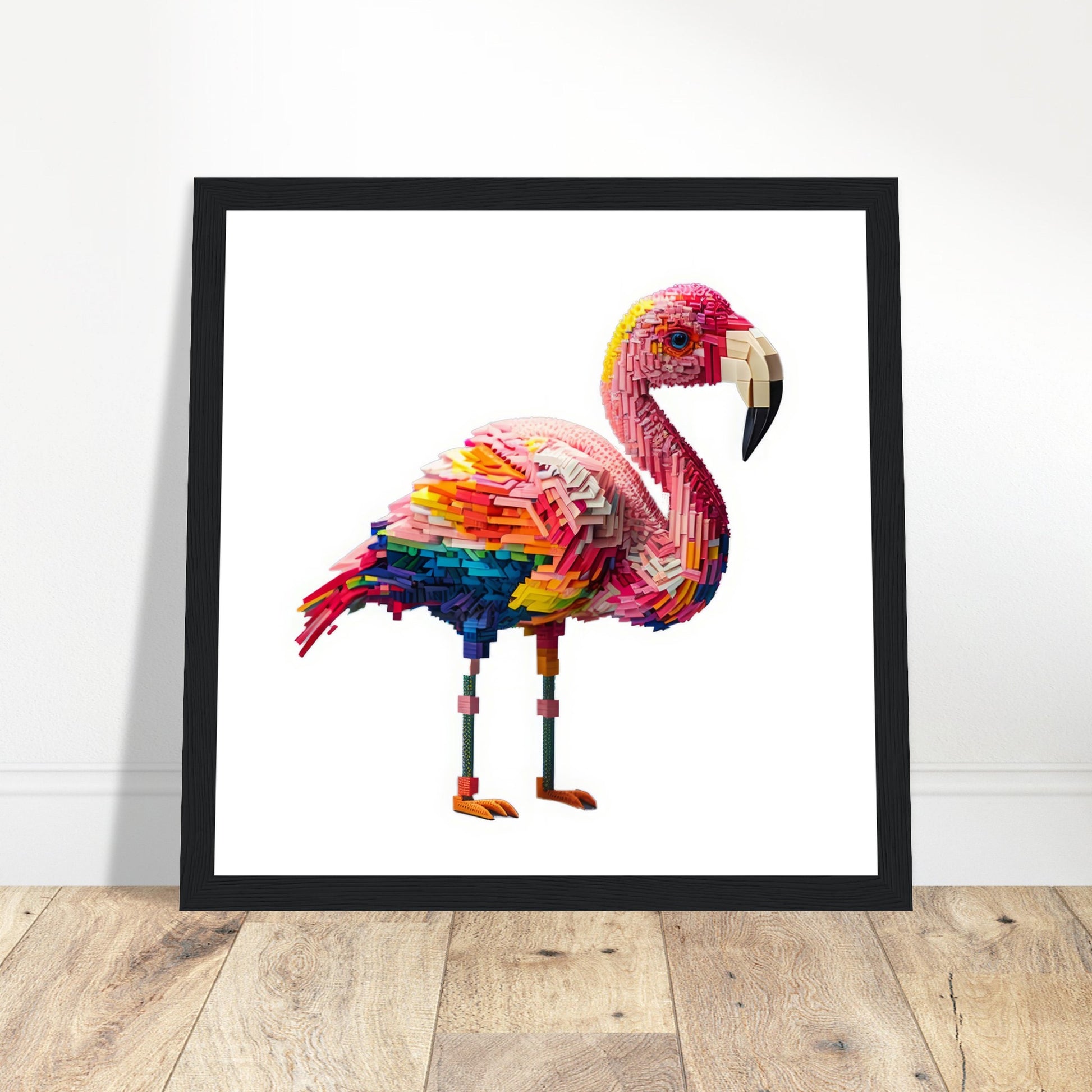 Block Flamingo Art - Print Room Ltd White frame 50x50 cm / 20x20"