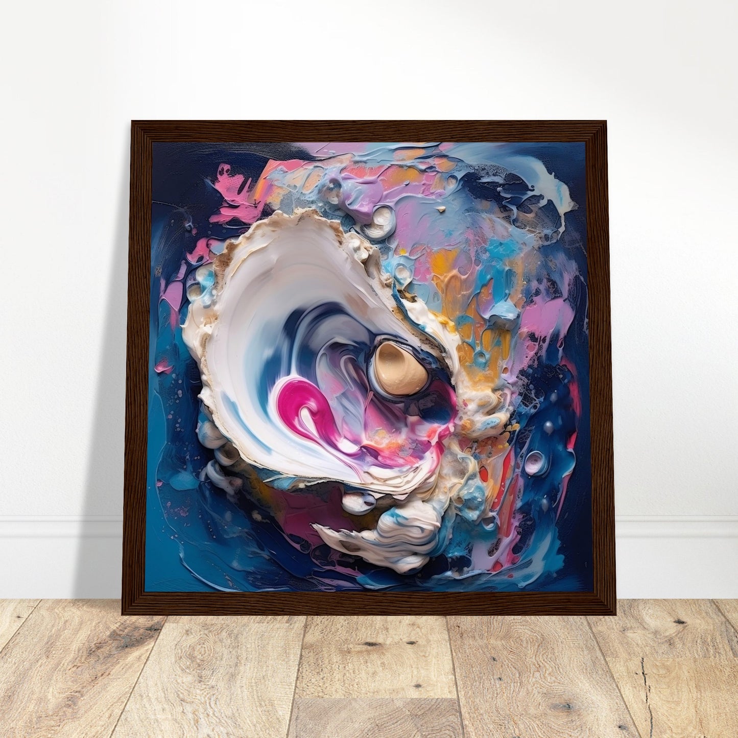 Oyster Sea Artwork Series #1 - Print Room Ltd White frame 30x30 cm / 12x12"