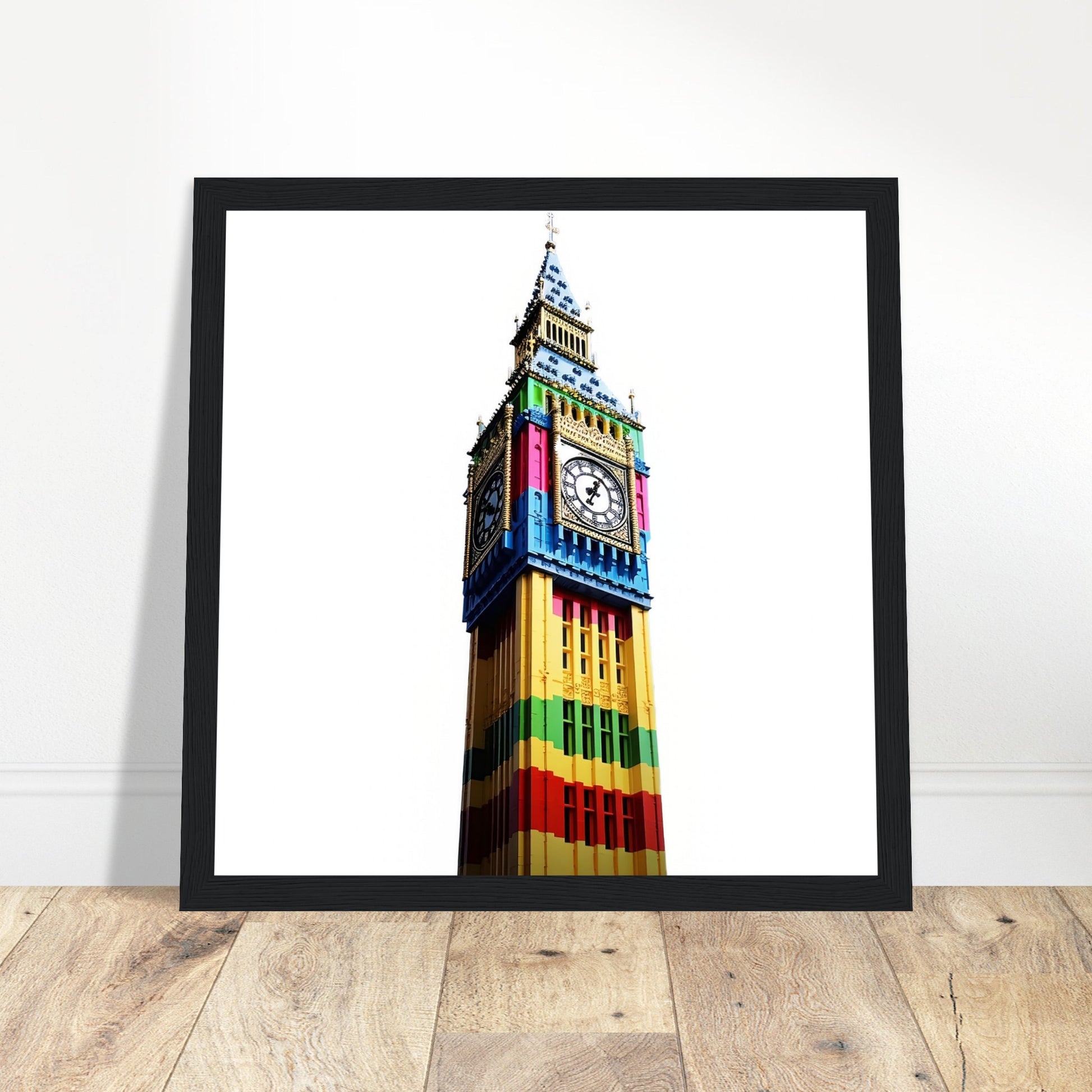 Block Big Ben Art - Print Room Ltd Wood frame 50x50 cm / 20x20"