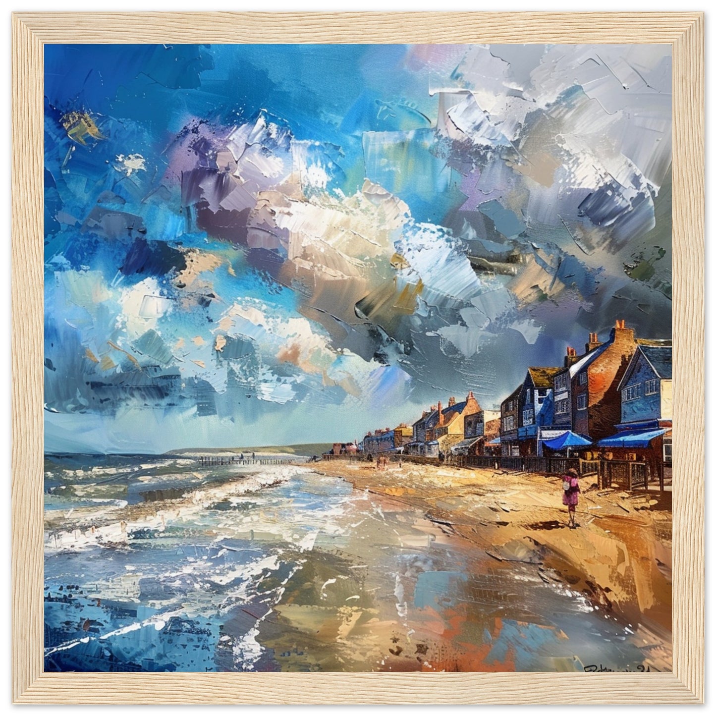 Seaside Harmony: Southwold Beachfront wood framed art print | By Print Room Ltd