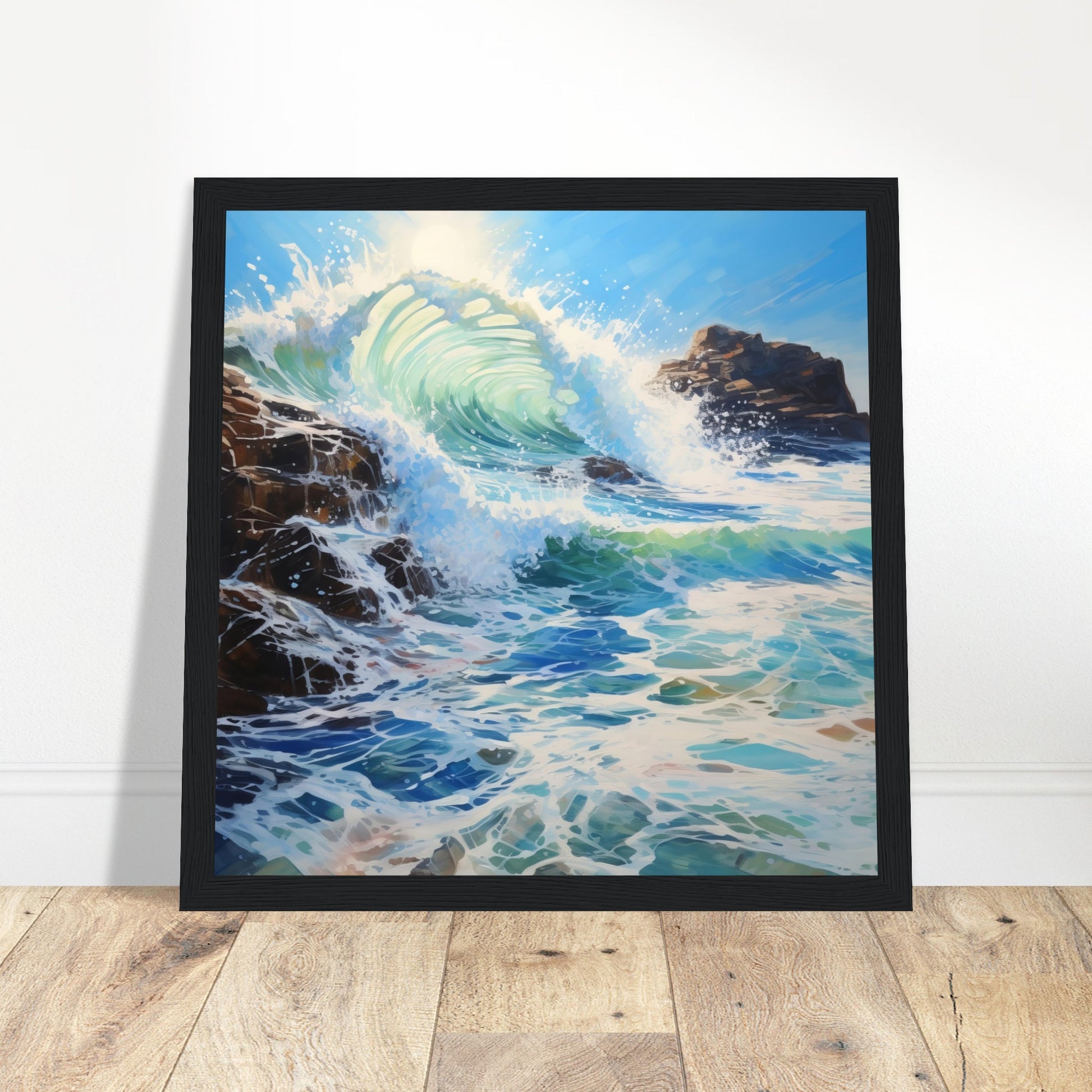 Symphony of Waves Art Print - Print Room Ltd White frame 70x70 cm / 28x28"