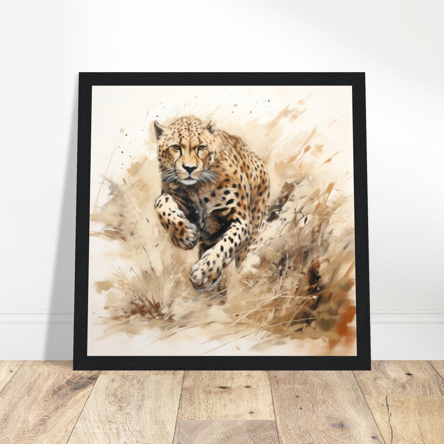 Cheetah Art Print - Print Room Ltd Black frame 50x50 cm / 20x20"
