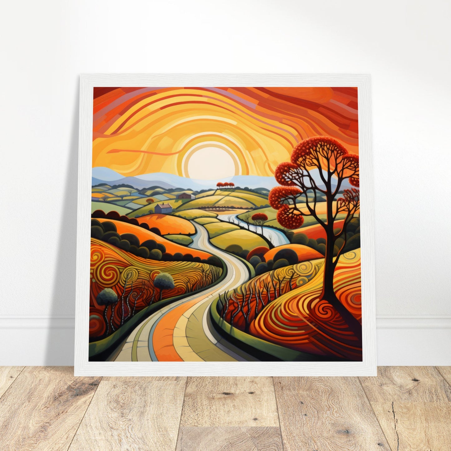 Abstract British Landscape - Print Room Ltd Wood frame 50x50 cm / 20x20"