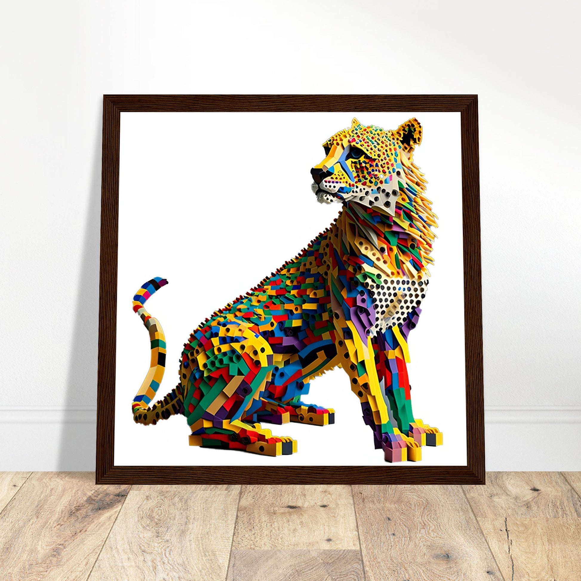 Block Cheetah Art - Print Room Ltd Black frame 70x70 cm / 28x28"