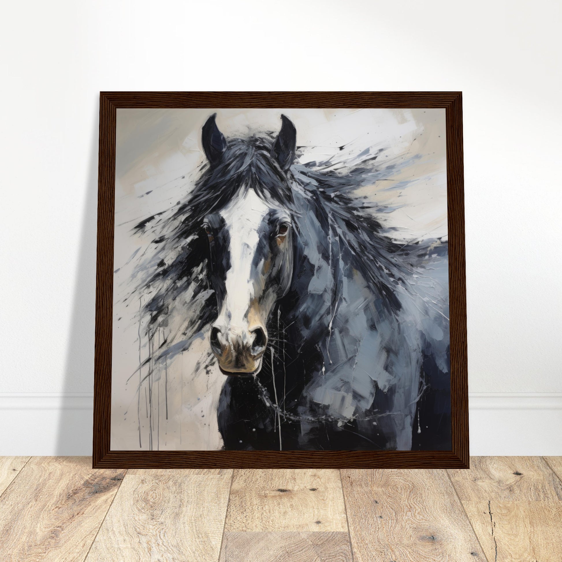 Horse Elegance Print #38 - Print Room Ltd Dark wood frame 30x30 cm / 12x12"