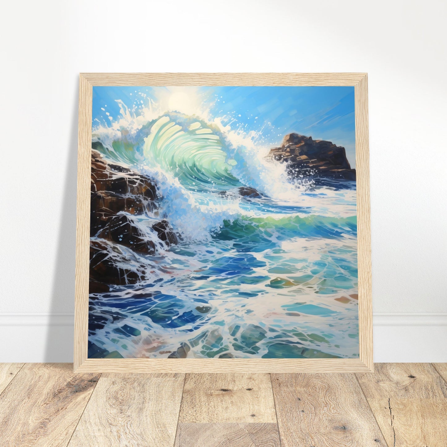 Symphony of Waves Art Print - Print Room Ltd Black frame 70x70 cm / 28x28"