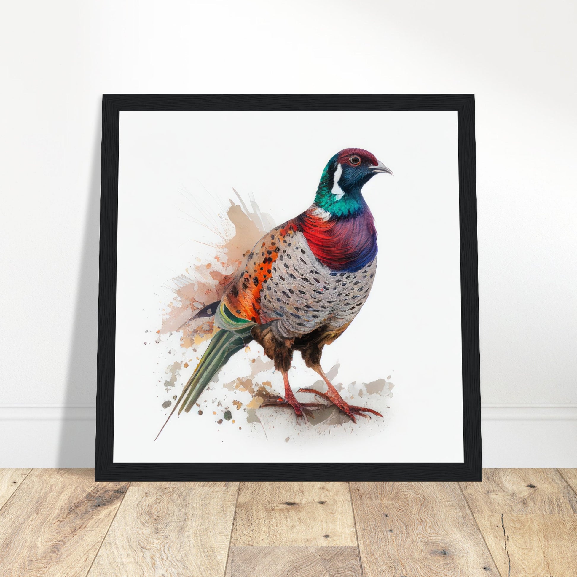 Pheasant Artwork - Print Room Ltd White frame 30x30 cm / 12x12"