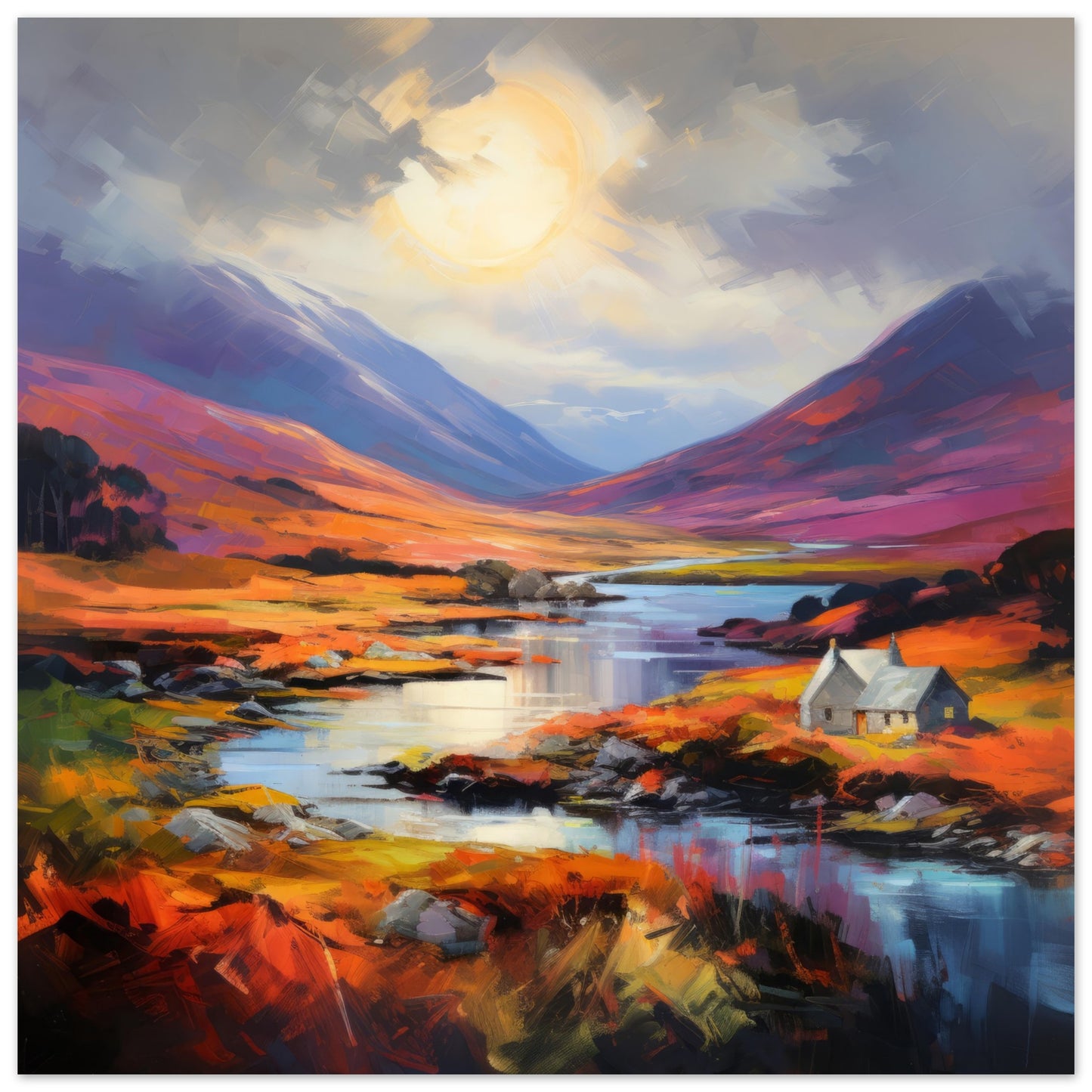 Abstract Scottish Highlands - Print Room Ltd No Frame Selected 70x70 cm / 28x28"