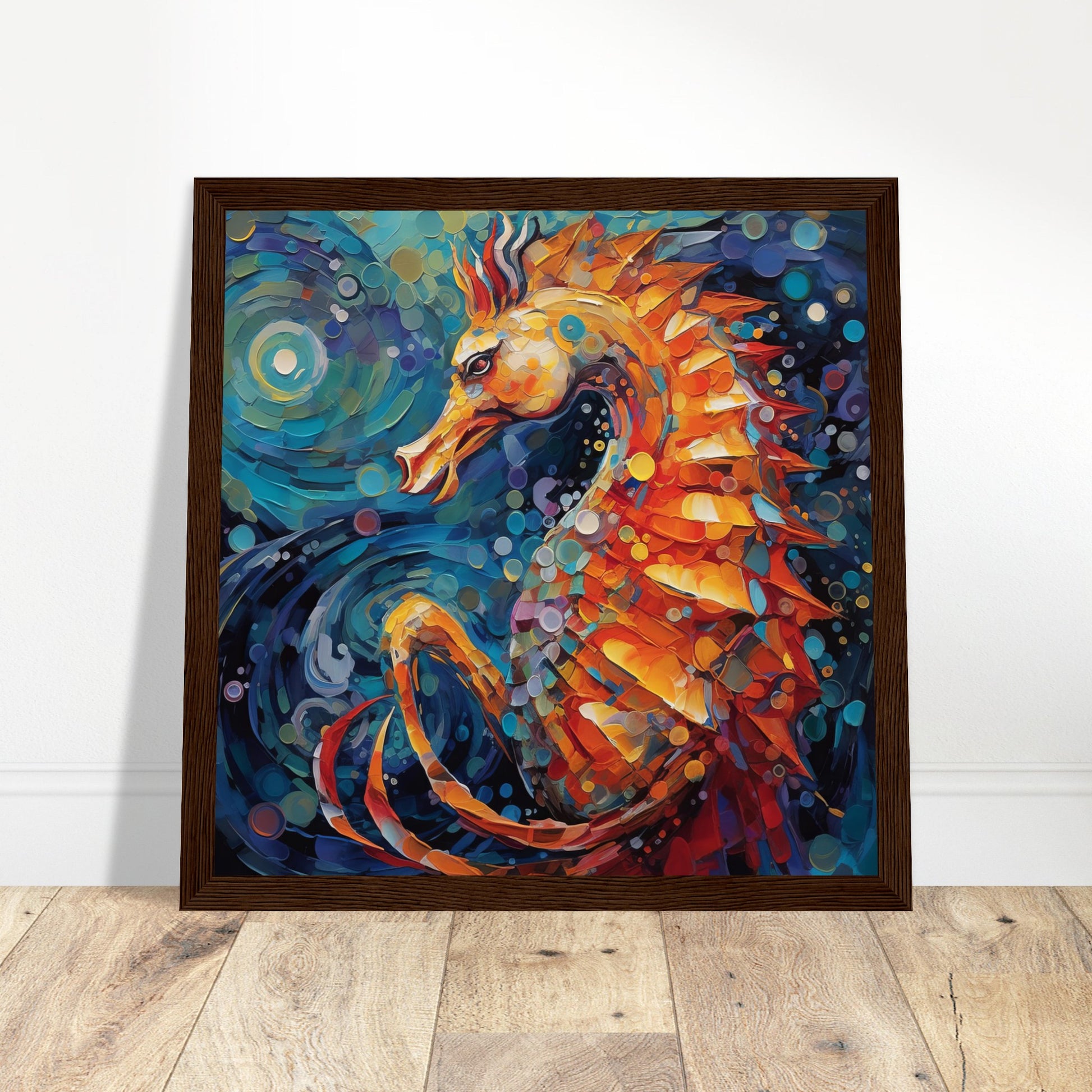 Seahorse Art Print - Print Room Ltd Black frame 30x30 cm / 12x12"