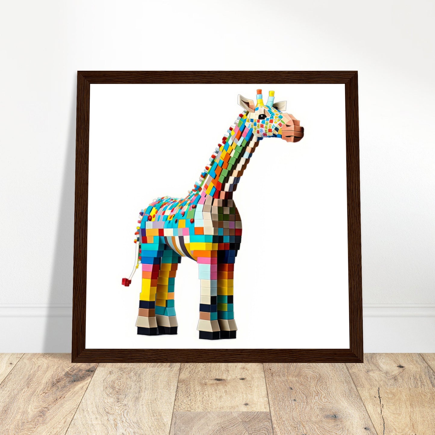 Block Giraffe Art Print - Print Room Ltd White frame 30x30 cm / 12x12"