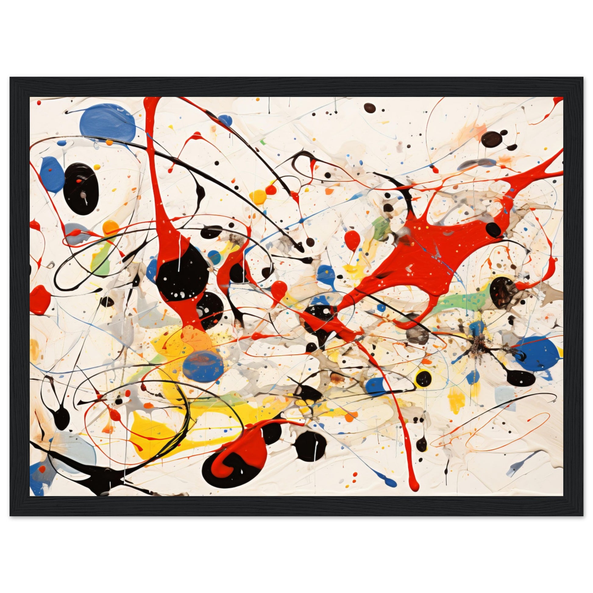 Pollock Abstract #09 - Art Print Black frame 50x70 cm / 20x28"