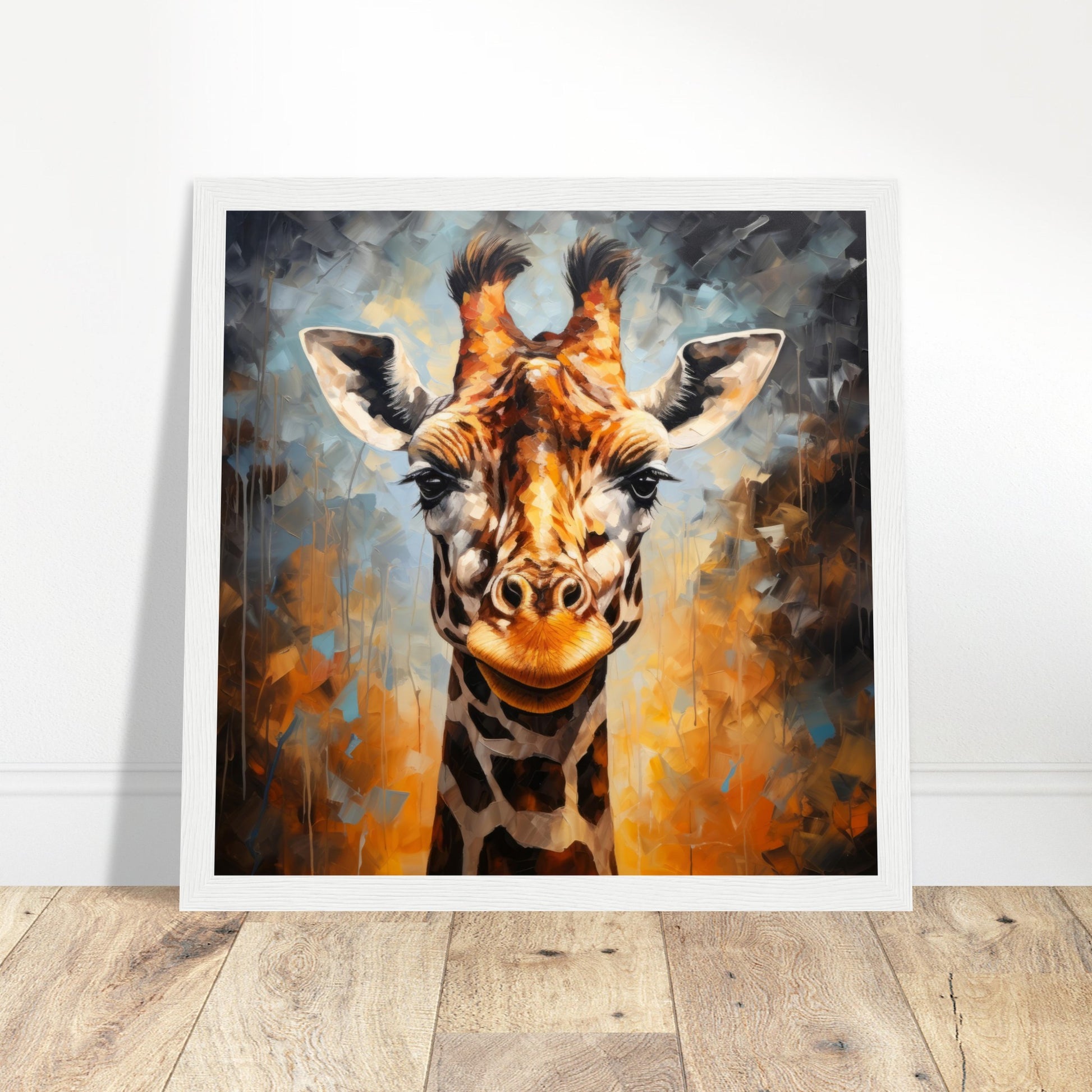 Giraffe Nature Artwork - Print Room Ltd Black frame 50x50 cm / 20x20"