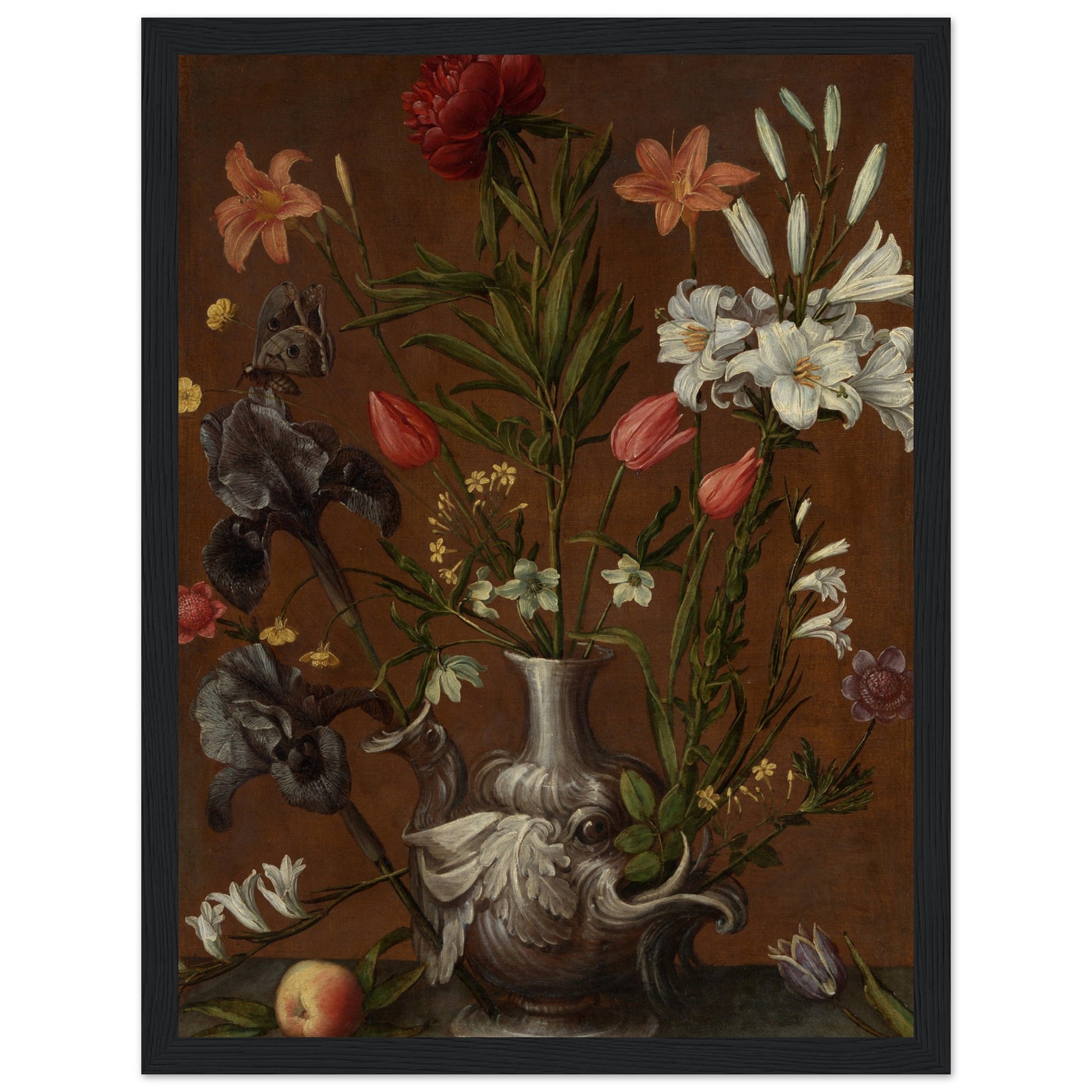 Flowers in a Grotesque Vase art print black frame | By Print Room Ltd