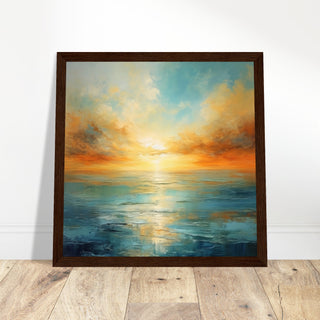 Abstract Sunset Seascape - Print Room Ltd White frame 70x70 cm / 28x28"
