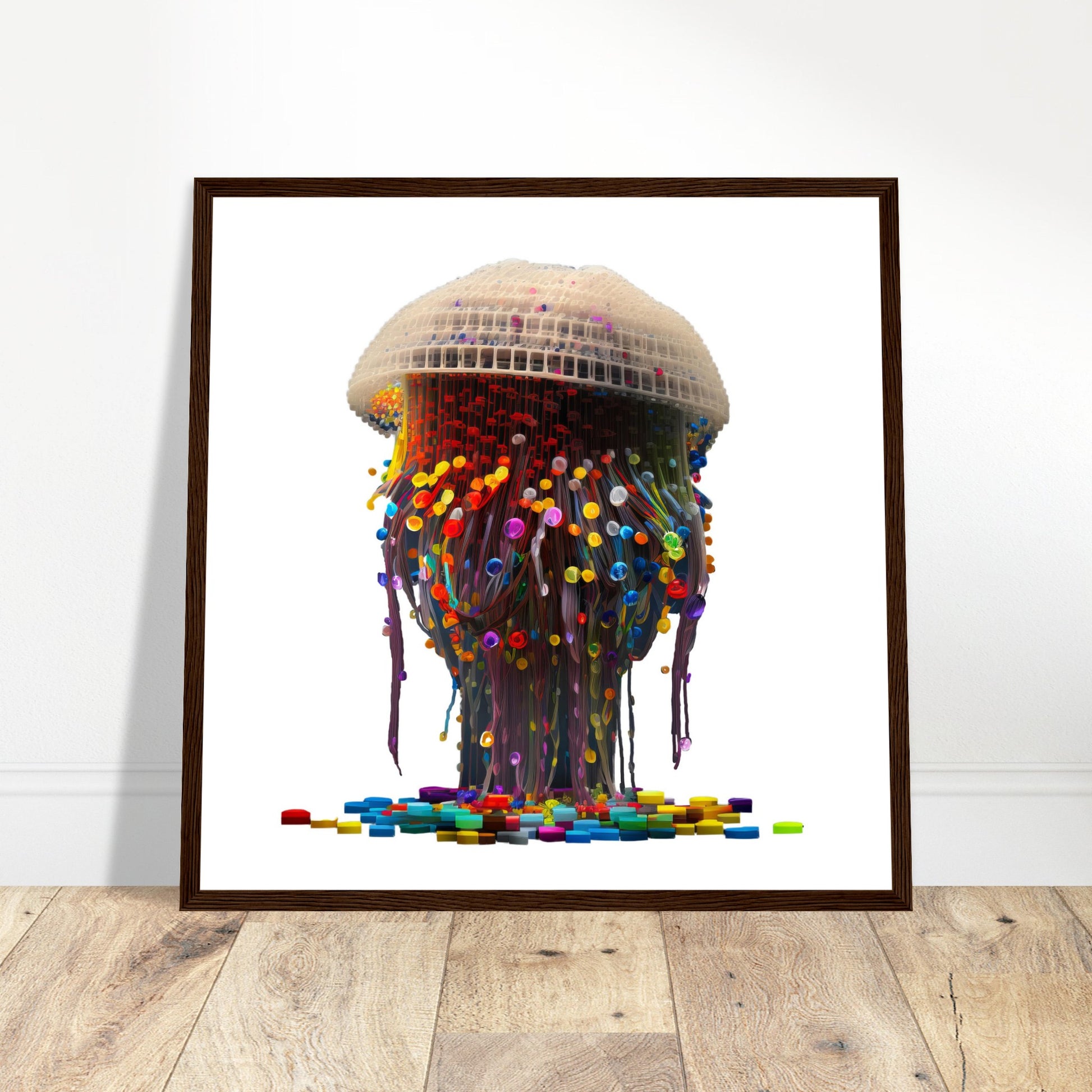 Jellyfish Artwork Print - Print Room Ltd White frame 70x70 cm / 28x28"