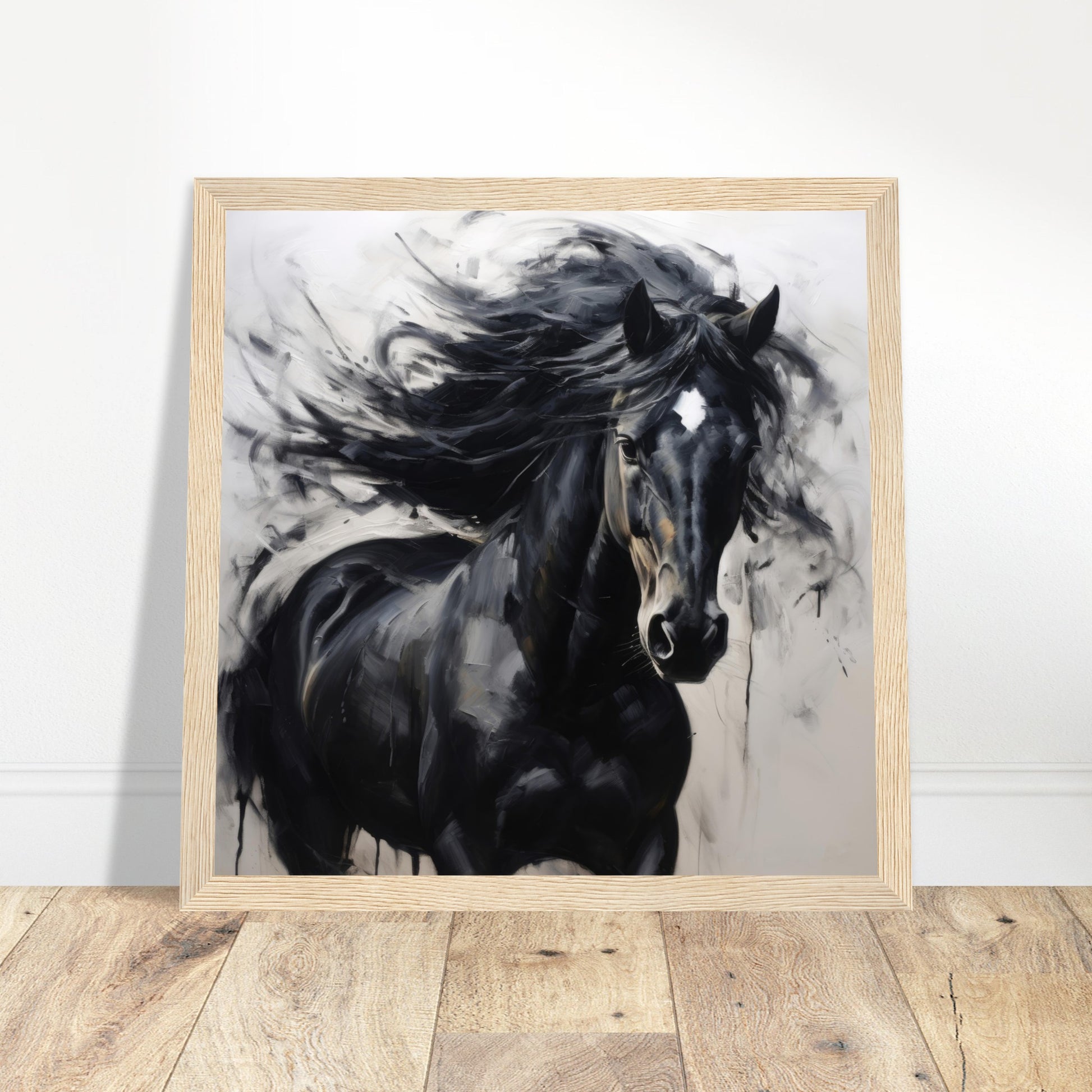 Horse Elegance #16 - Print Room Ltd Dark wood frame 70x70 cm / 28x28"