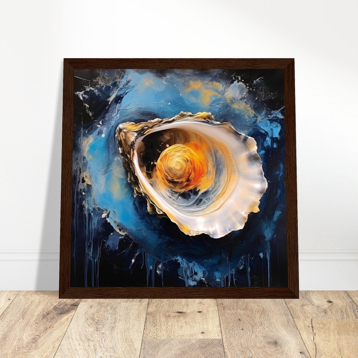 Oyster Collection Sea Artwork #6 - Print Room Ltd Black frame 50x50 cm / 20x20"