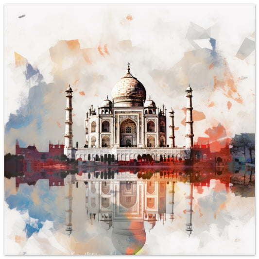 Taj Mahal Abstract Art - Print Room Ltd No Frame Selected 70x70 cm / 28x28