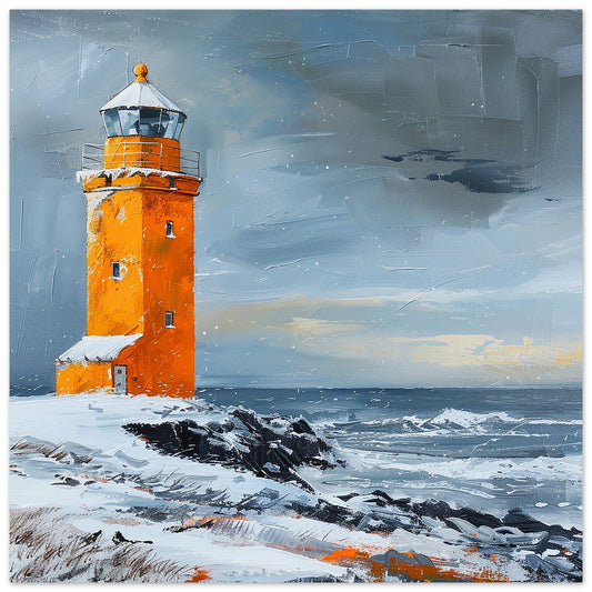 Guardian of the North: Svörtulóft Lighthouse in Winter | By Print Room Ltd